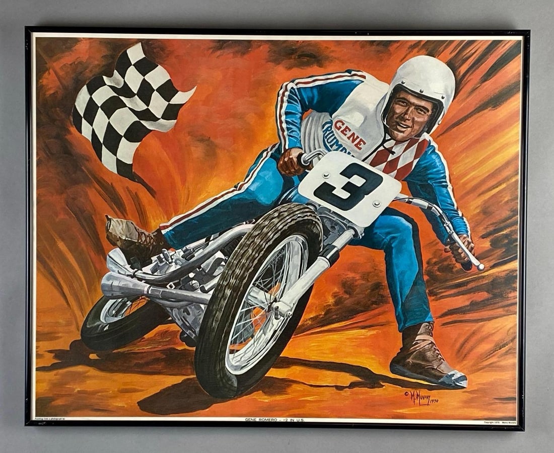 1970 Melva Murphy Gene Romeo - #2 in US Lithograph Motorcycle Poster (1 of 6)