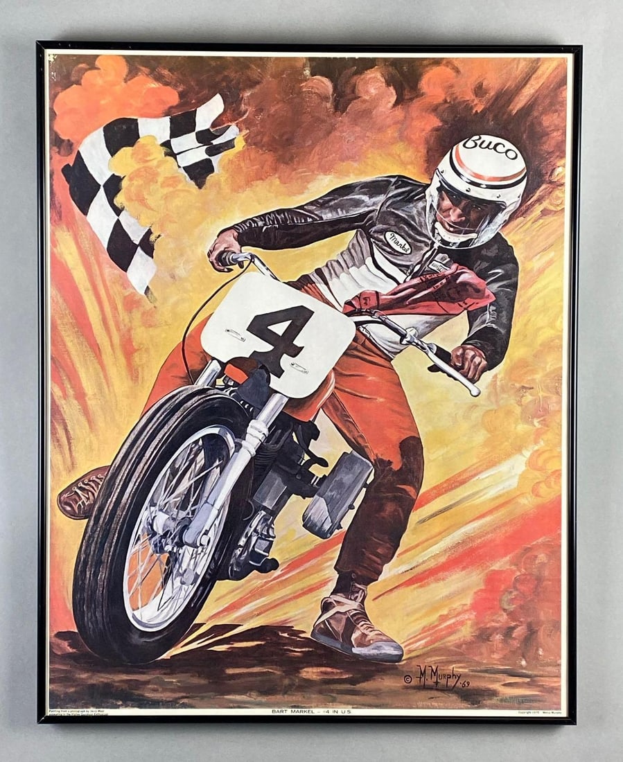 1970 Melva Murphy Bart Markel - #4 in US Lithograph Motorcycle Poster (1 of 6)