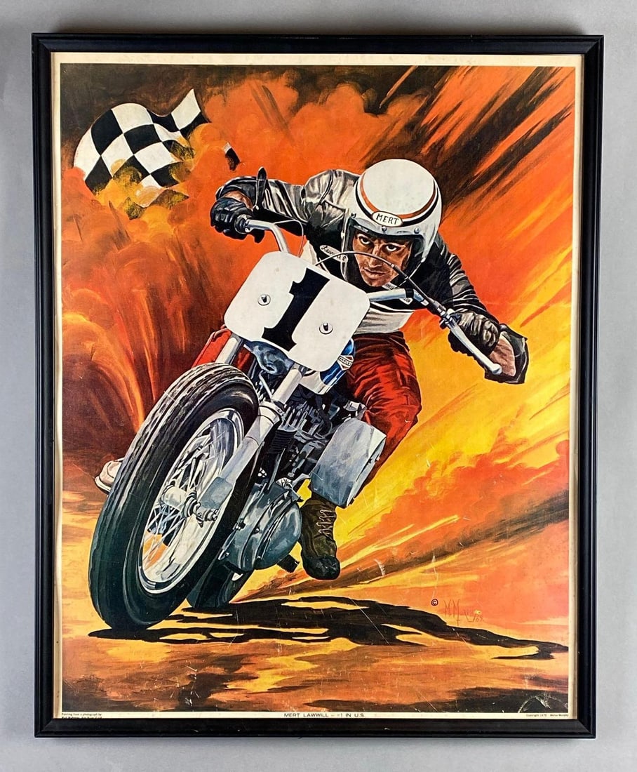 1970 Melva Murphy Mert Lawwill  - #1 in US Lithograph Motorcycle Poster (1 of 6)