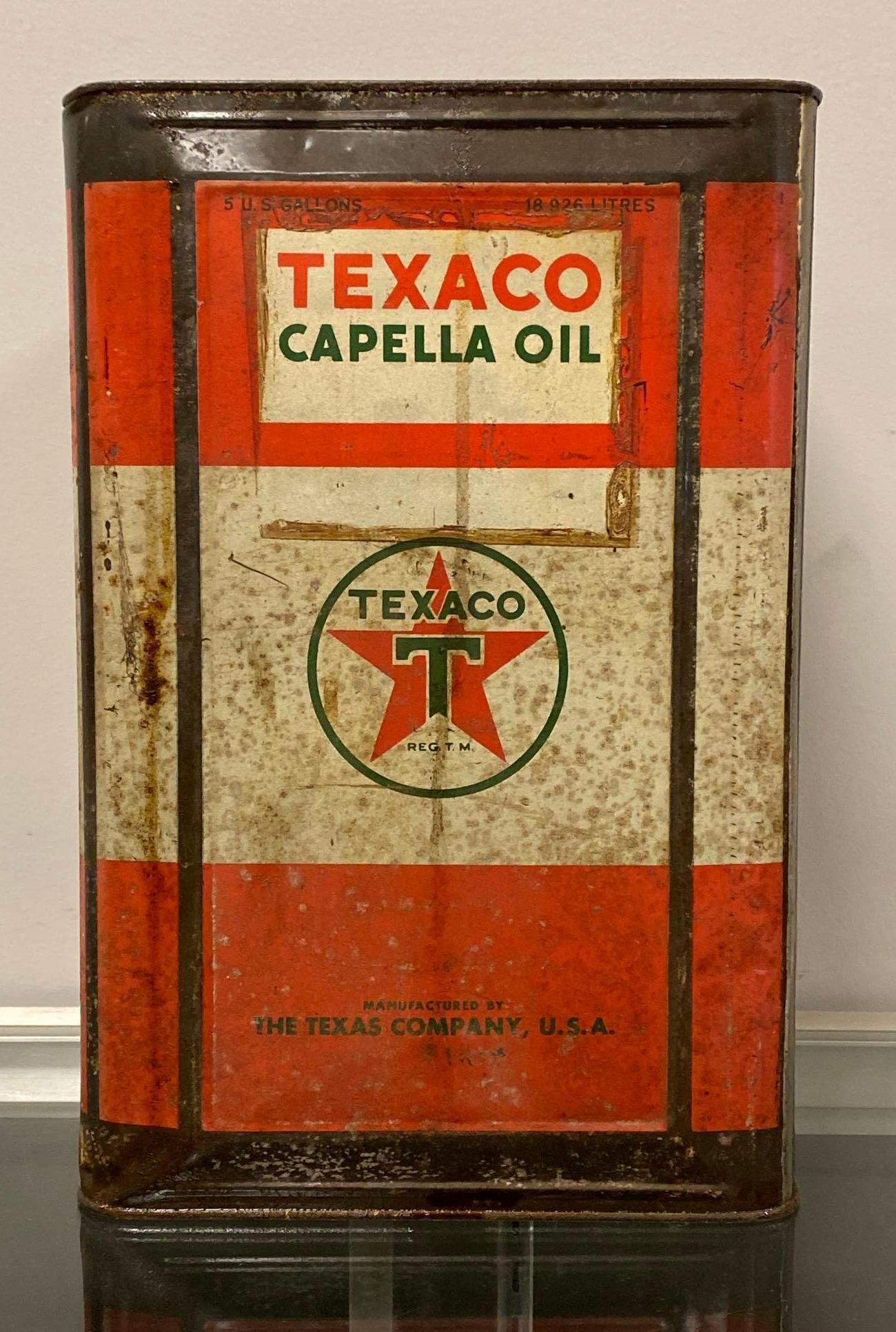 Texaco Capella Motor Oil Advertising Canister (1 of 5)