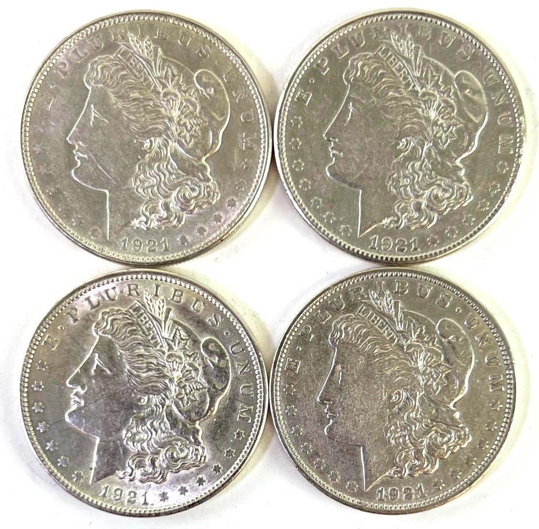 Group of 4 US Morgan Dollars 1921 (1 of 2)