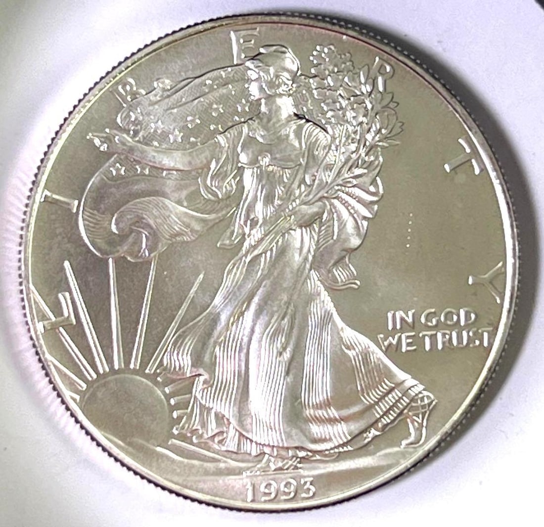 1993 US Mint Silver American Eagle 1 oz .999 Fine Silver (1 of 2)