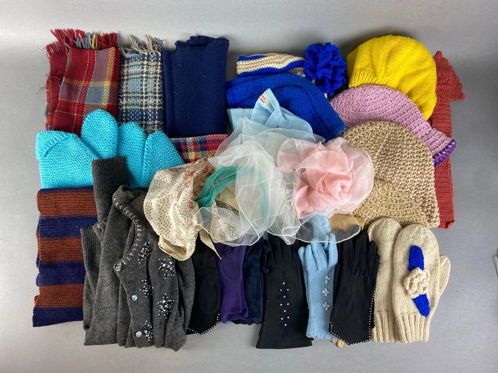 Group of Womens Clothing and Accessories: Includes gloves, belts, hats and more