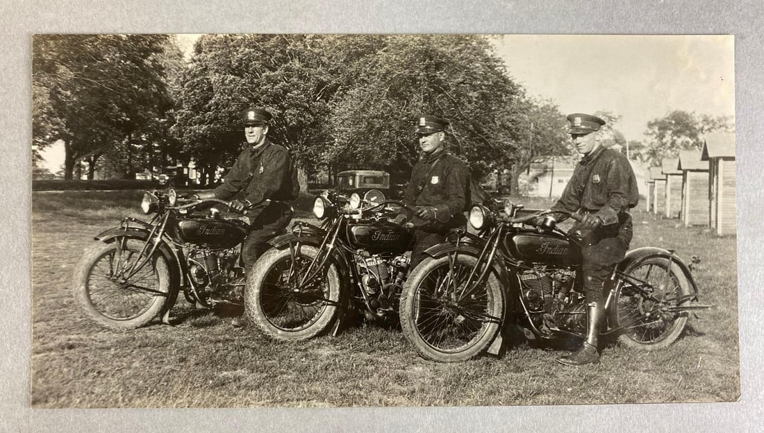 1930s Michigan State Troopers On Indian Motorcycles Photograph (1 of 2)