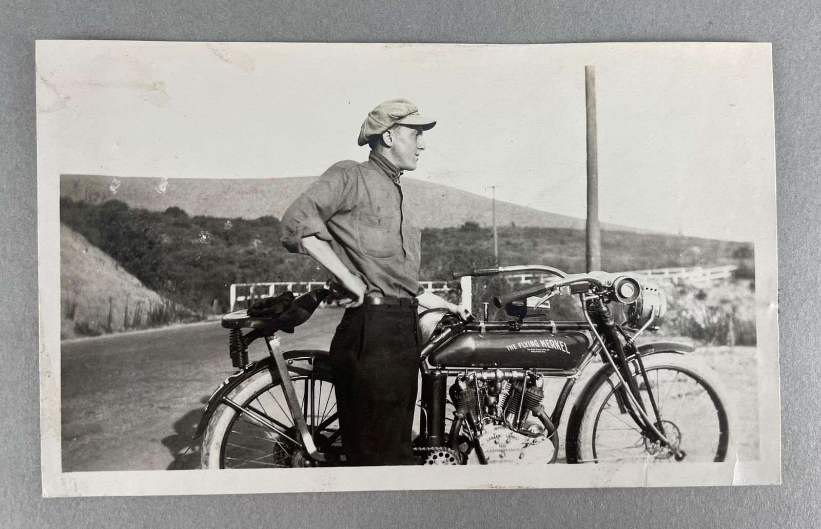 1914 Flying Merkel Motorcycle Photograph (1 of 2)