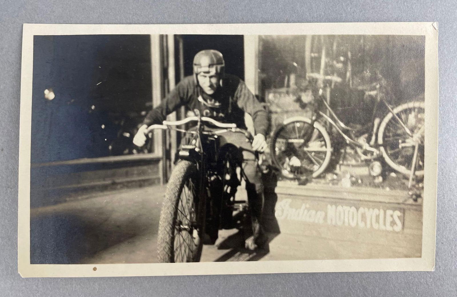 1920 Indian Twin Motorcycle Racer Photograph (1 of 2)