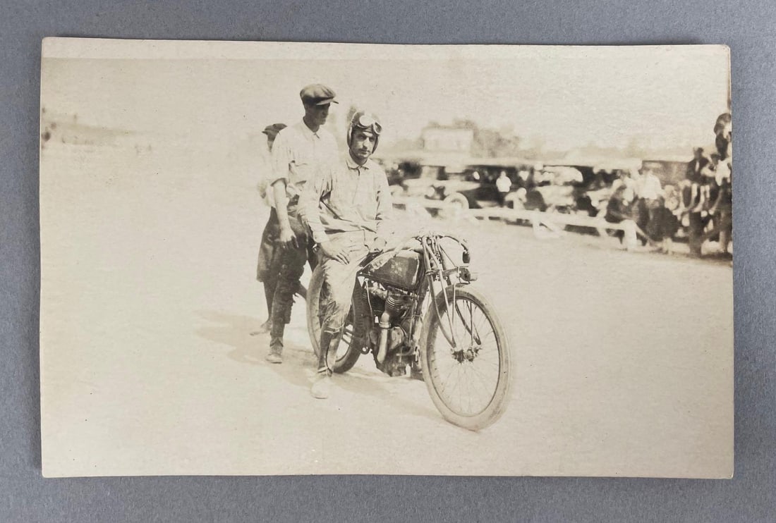 Pre-1915 Excelsior Motorcycle Real Photo Postcard (1 of 2)
