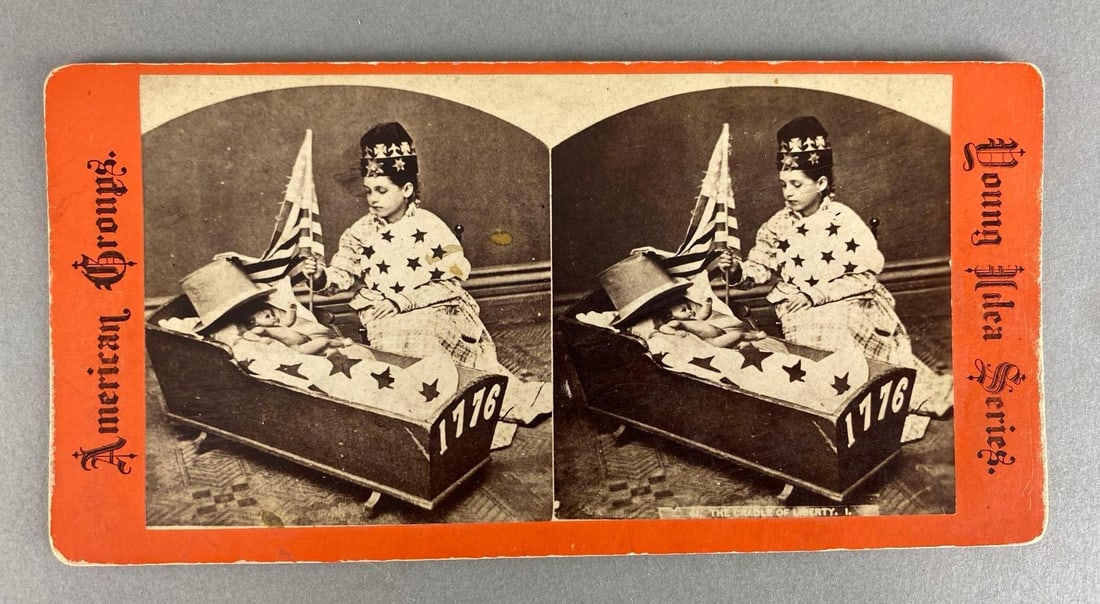 1870s Lady Liberty With Baby Stereo View: American Groups