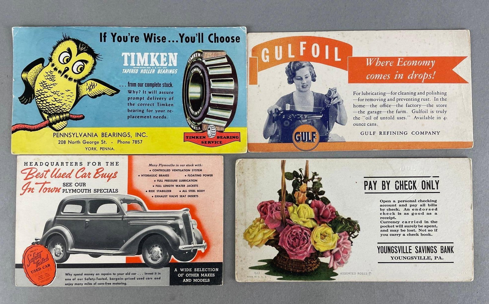 Group of 25+ Advertising Blotters: Includes automobile, gasoline, footwear, and more