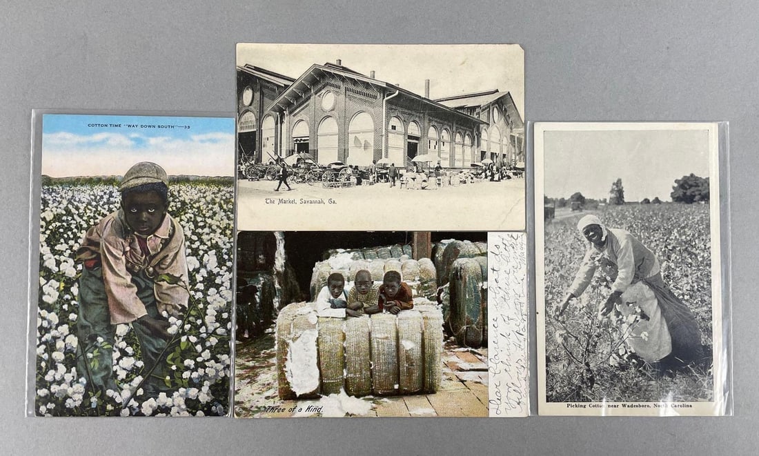 Postcards - 15+ Black Americana: Includes cotton picking, cotton industry