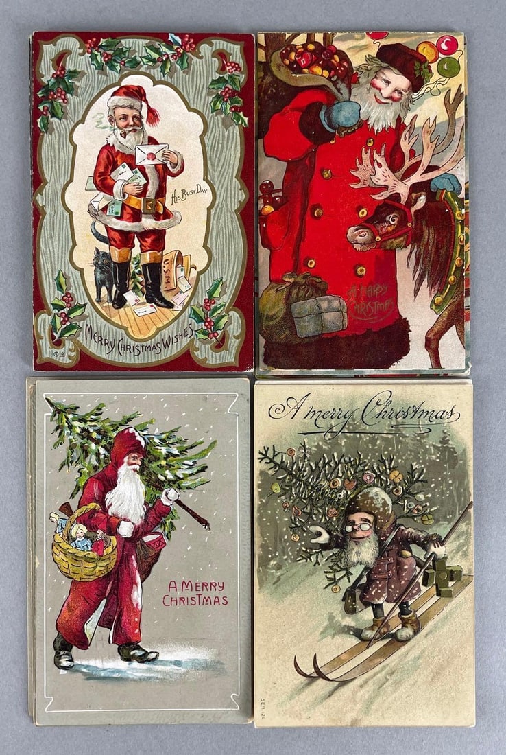 18 Total Postcards - 4 Santa  Claus Christmas Sets (1 of 2)