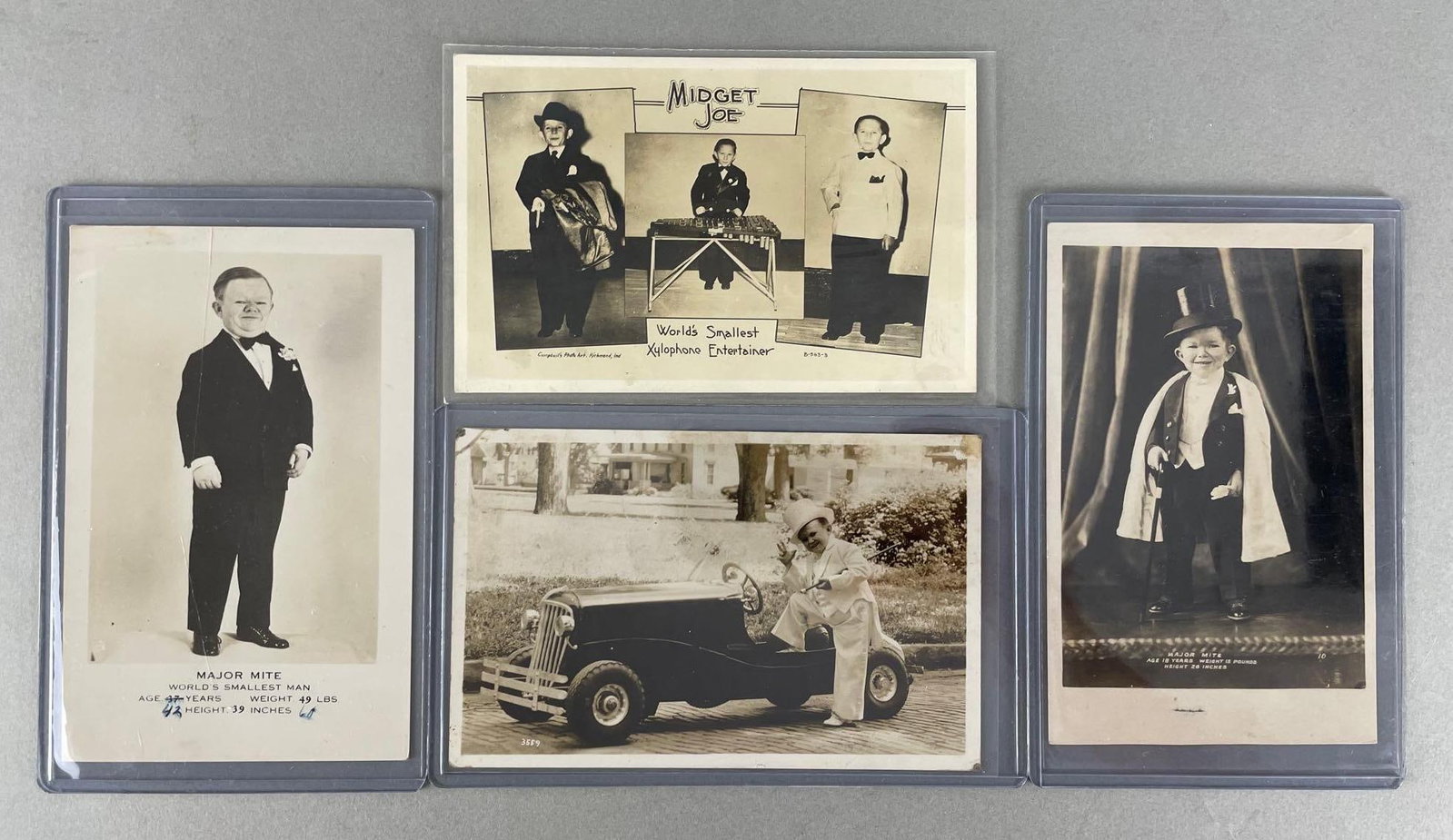 Postcards - 8 Midget: Includes hermines midget band, major mite, Emil ritters midgets
