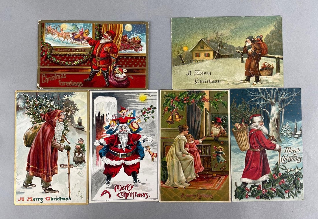 Postcards - 6 Santa Claus Christmas (1 of 2)