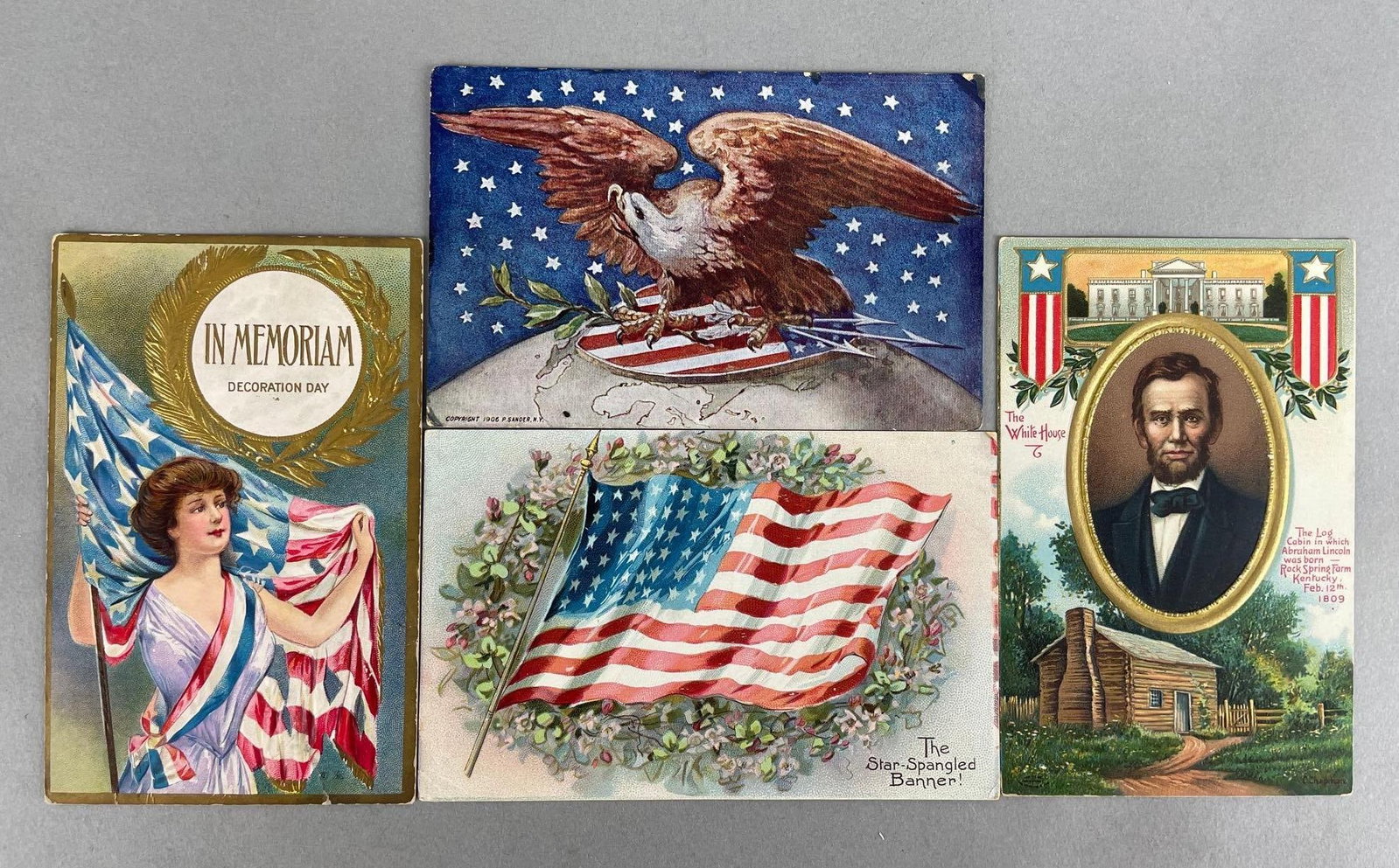 Postcards - 15+ Patriotic: Includes Lincoln, eagles, flags, decoration day