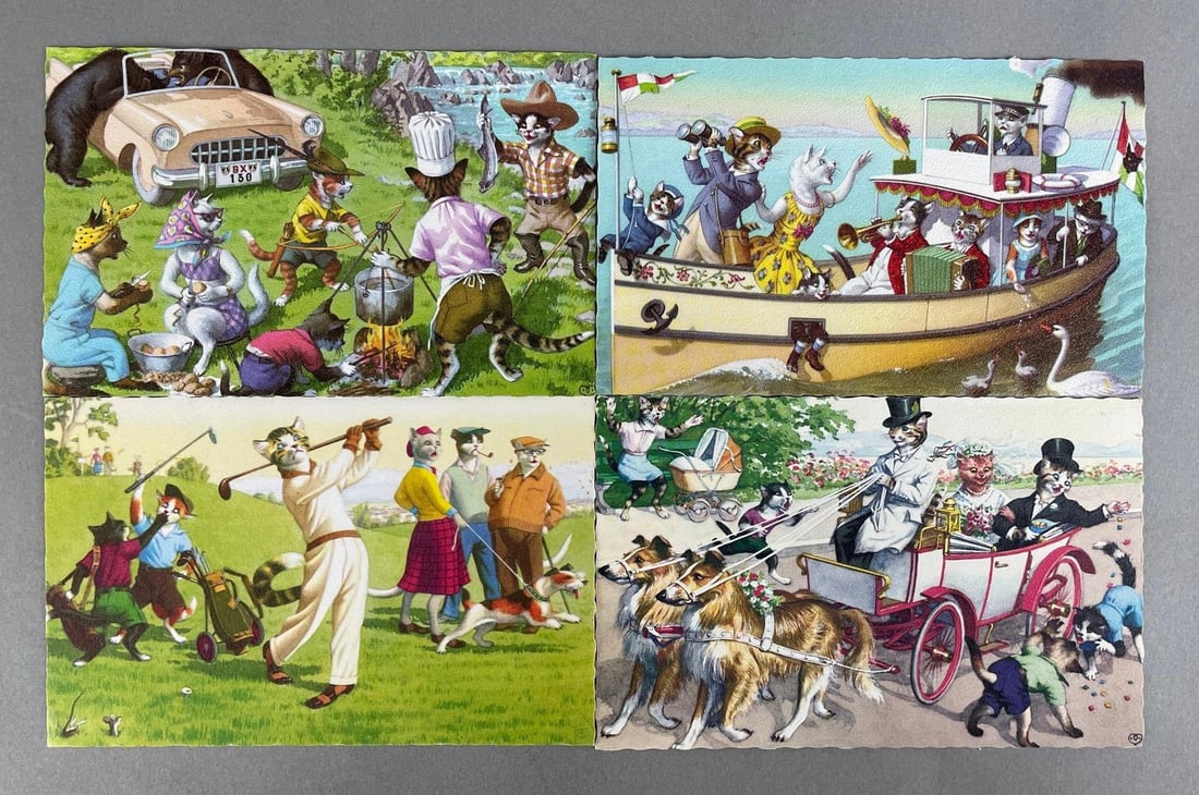 Postcards - 15 Alfred Mainzer Dressed Animals (1 of 2)