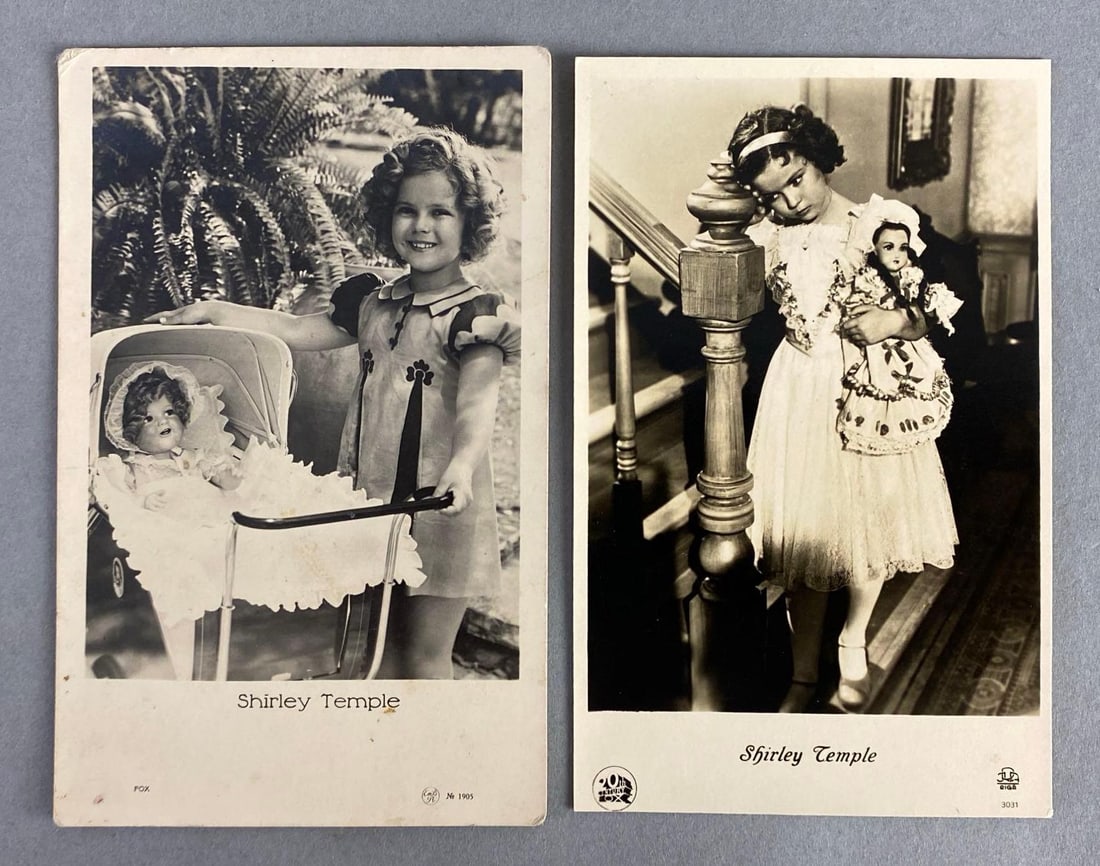Postcards - 2 Real Photo Shirley Temple with Her Dolls: Postcards - 2 Real Photo Shirley Temple with Her Dolls