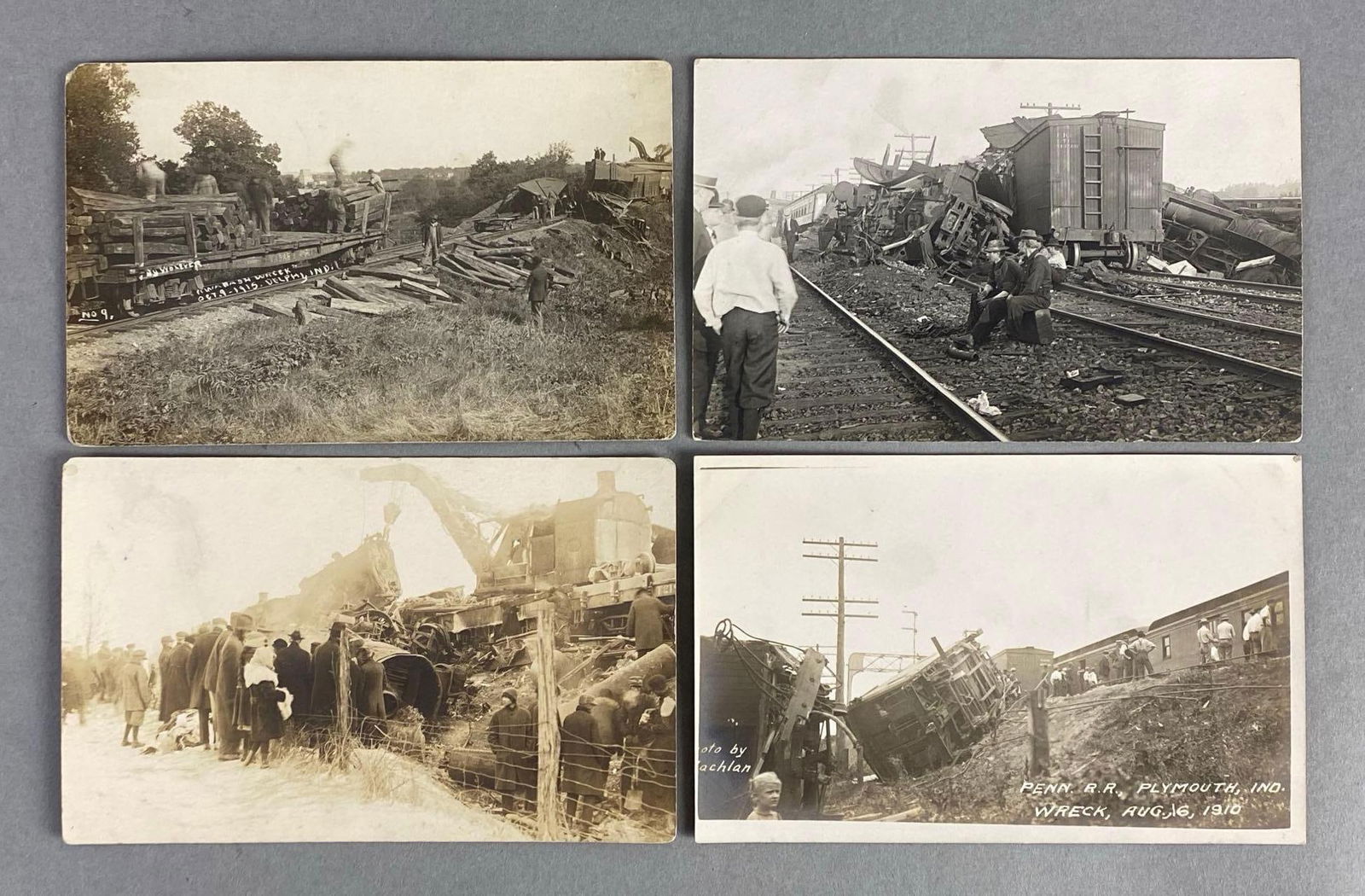 Postcards - 8 Real Photo Train Wreck (1 of 3)