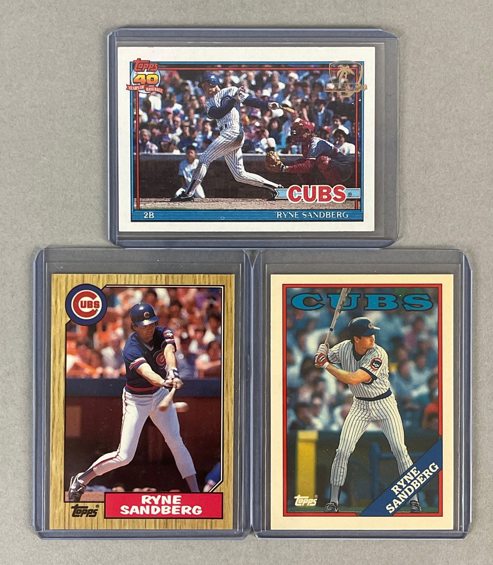 1991 Topps Desert Shield Ryne Sandberg + 1987 and 88 Topps Tiffanys (1 of 2)