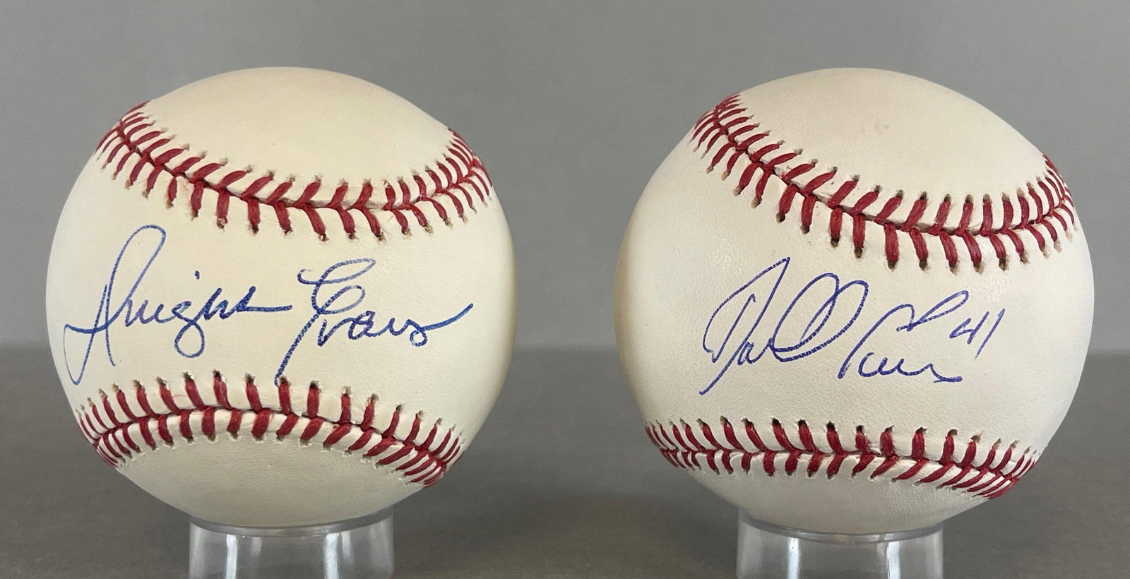 2 - Dwight Evans and Darrell Evans Signed Official MLB Rawling Selig Baseballs with COA: Autographed Dwight Evans, with Fanatics Authentic COA Ticket, and Darrell Evans 41, We guarantee this to pass a 3rd party authentication, 2 - Cases included