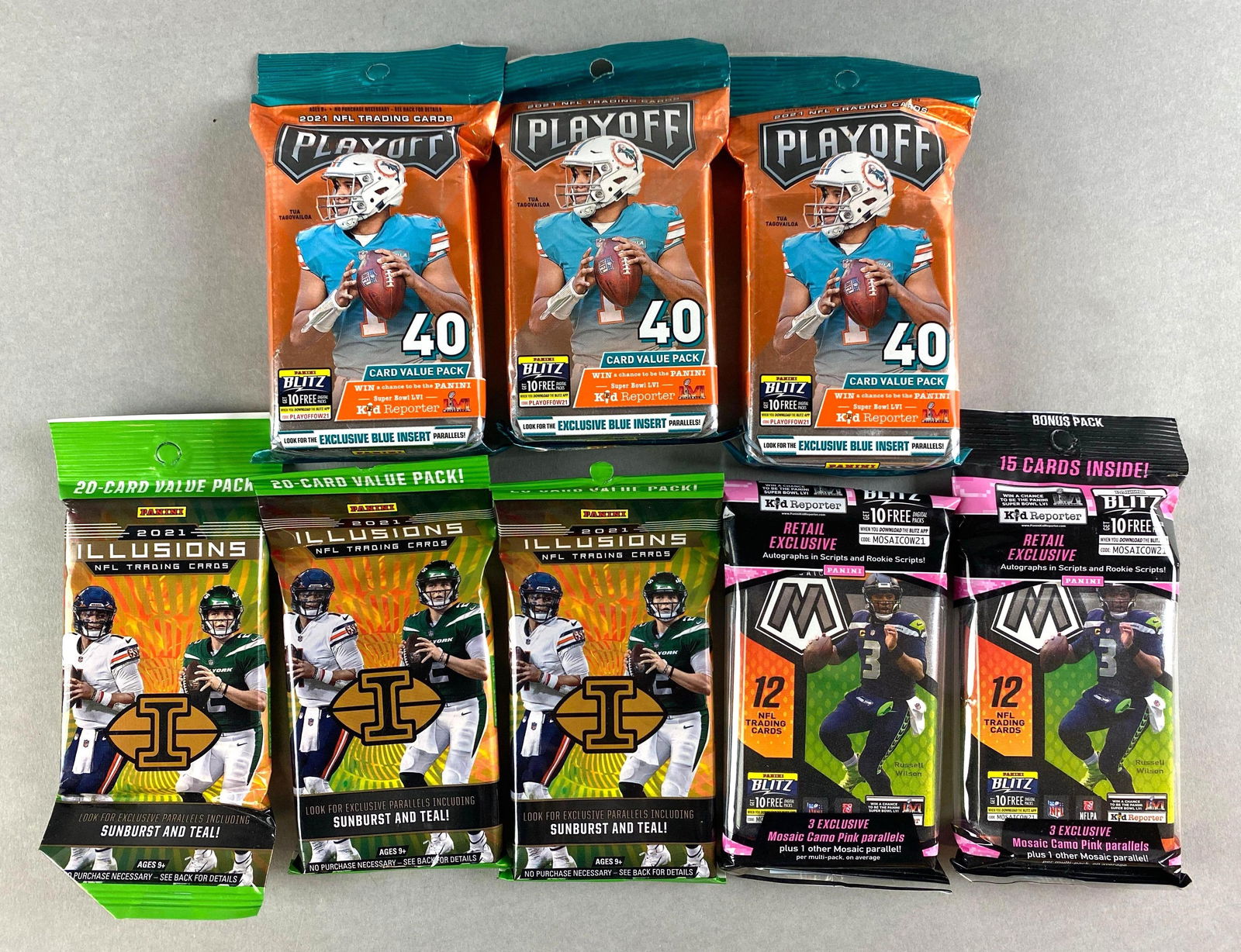 8 - 2021 Mosaic, Illusions, and Playoff Football Packs (1 of 2)