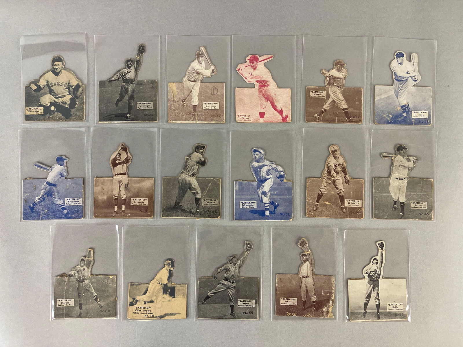 17 - 1934 - 36 Batter Up Die Cut Cards with HOFs and Stars (1 of 4)