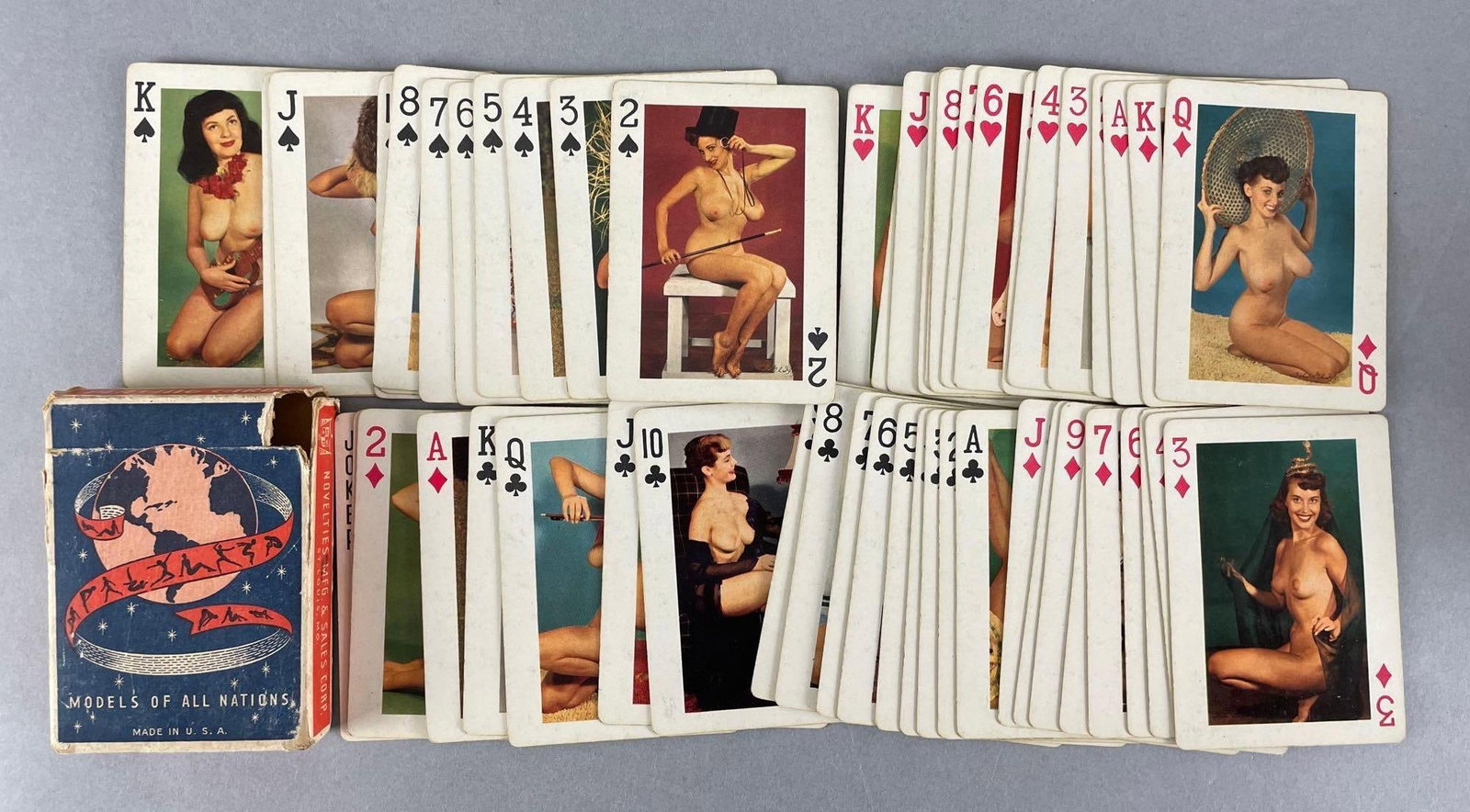 Models of All Nations Playing Cards: Original pack measures 3 3/4 x 2 1/2 inches