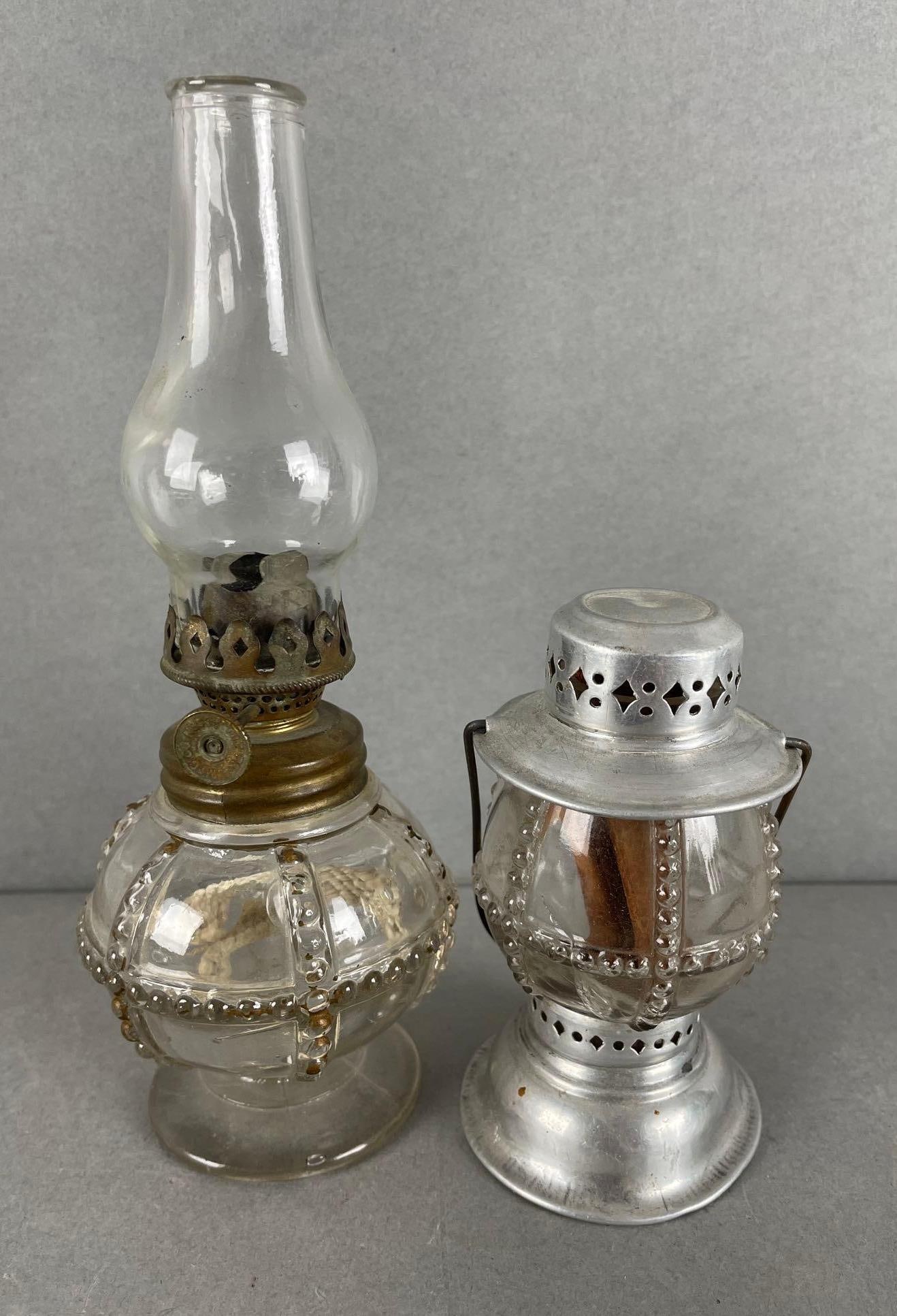 Small Glass Oil Lamp and Spice Jar (1 of 3)
