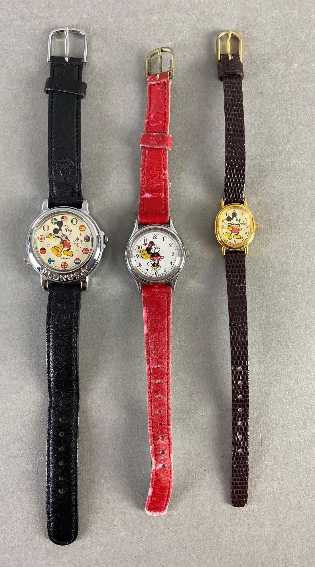 Group of 3 Lorus Disney Mickey Mouse Wristwatches (1 of 4)