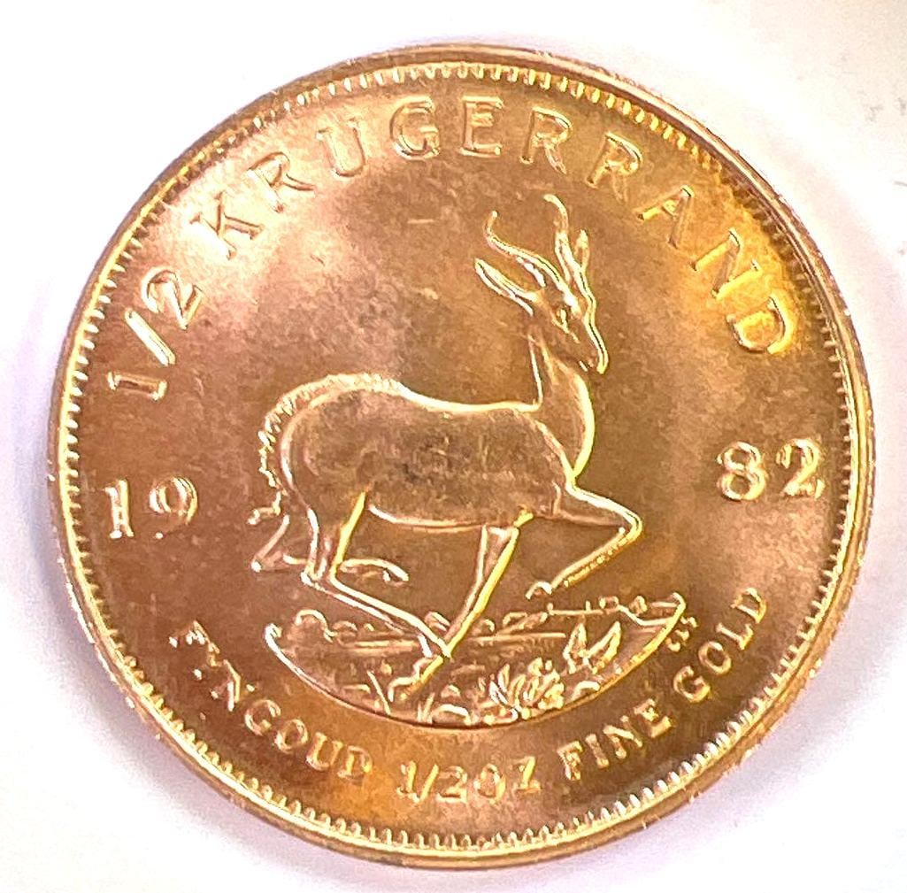 1982 1/2 oz South Africa Gold Krugerrand (1 of 2)