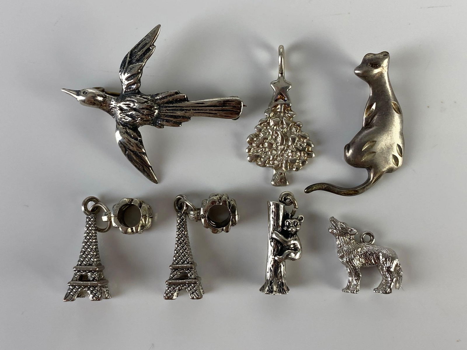 Group of 7 Sterling Silver Charms and Pins (1 of 2)