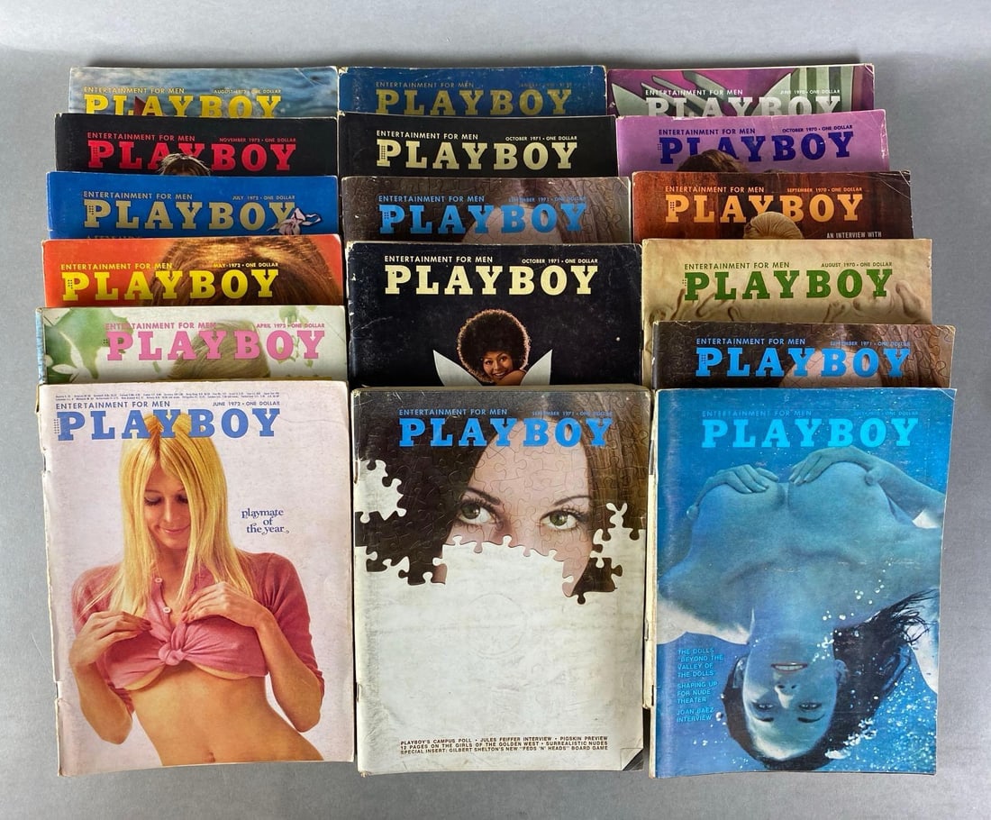 Group of 17 1970s Playboy Magazines (1 of 4)