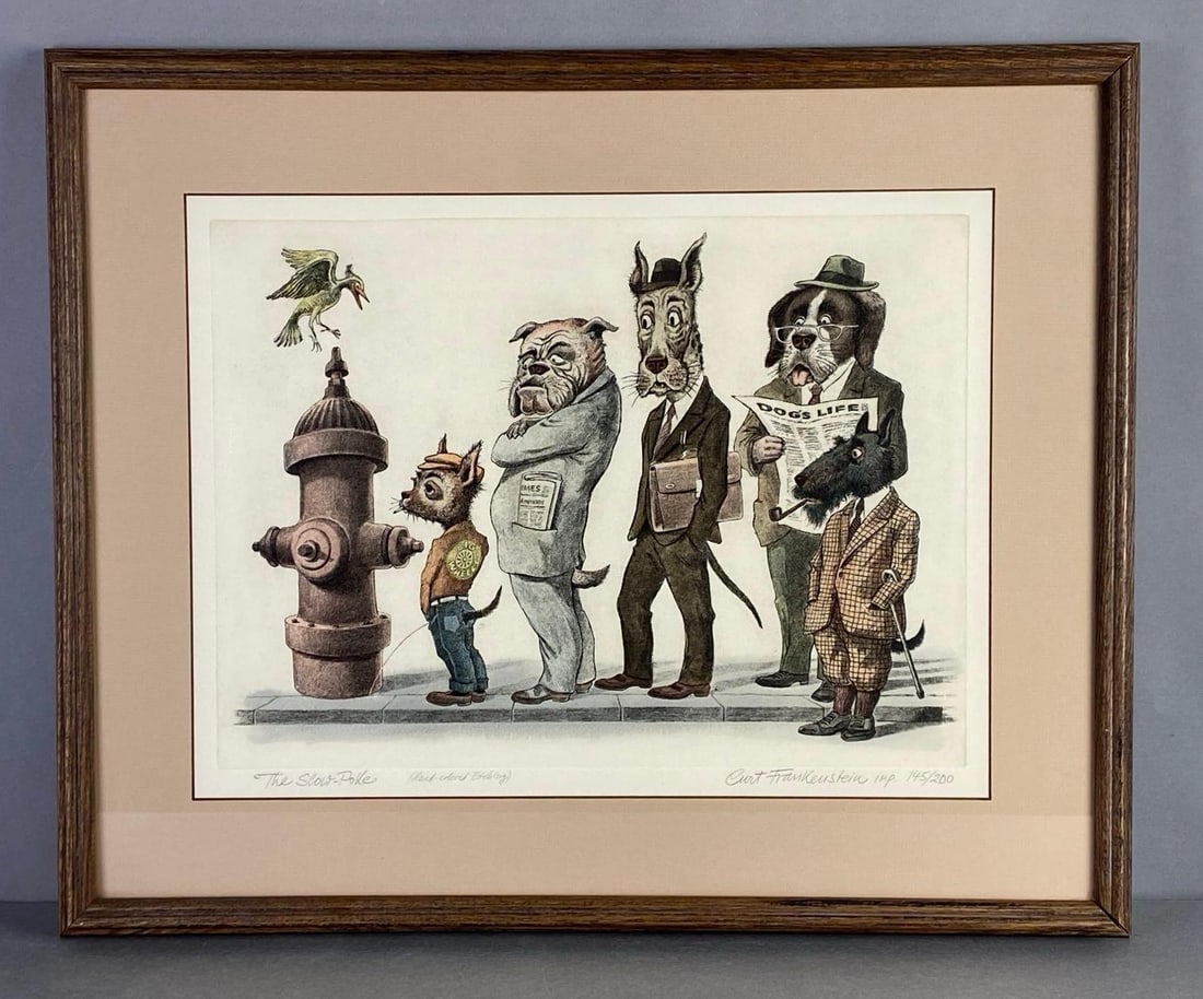 Curt Frankenstein The Slow-Poke Hand-Colored Etching (1 of 4)