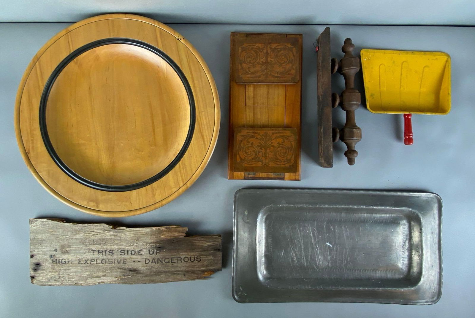 Group of 6 Assorted Wood and Metal Items (1 of 3)