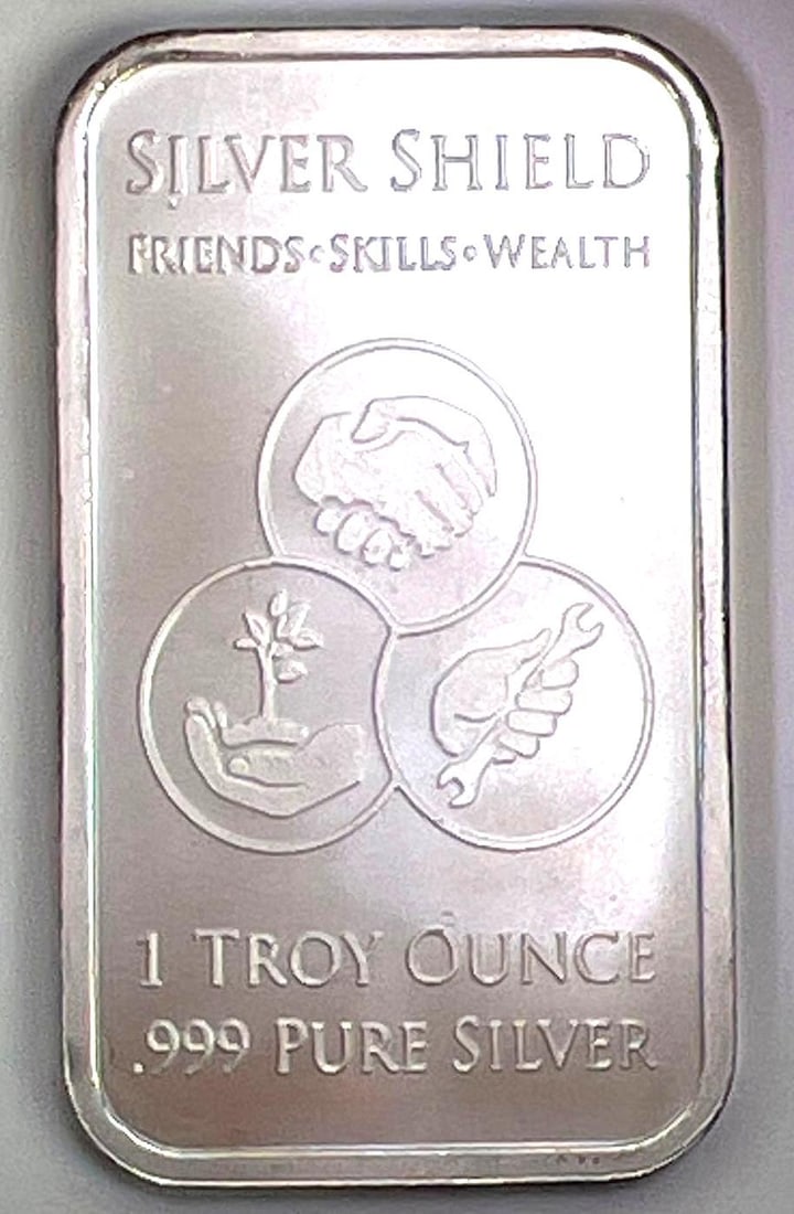 Silver Shield 1 oz .999 Fine Silver Bar: Silver Shield 1 oz .999 Fine Silver Bar