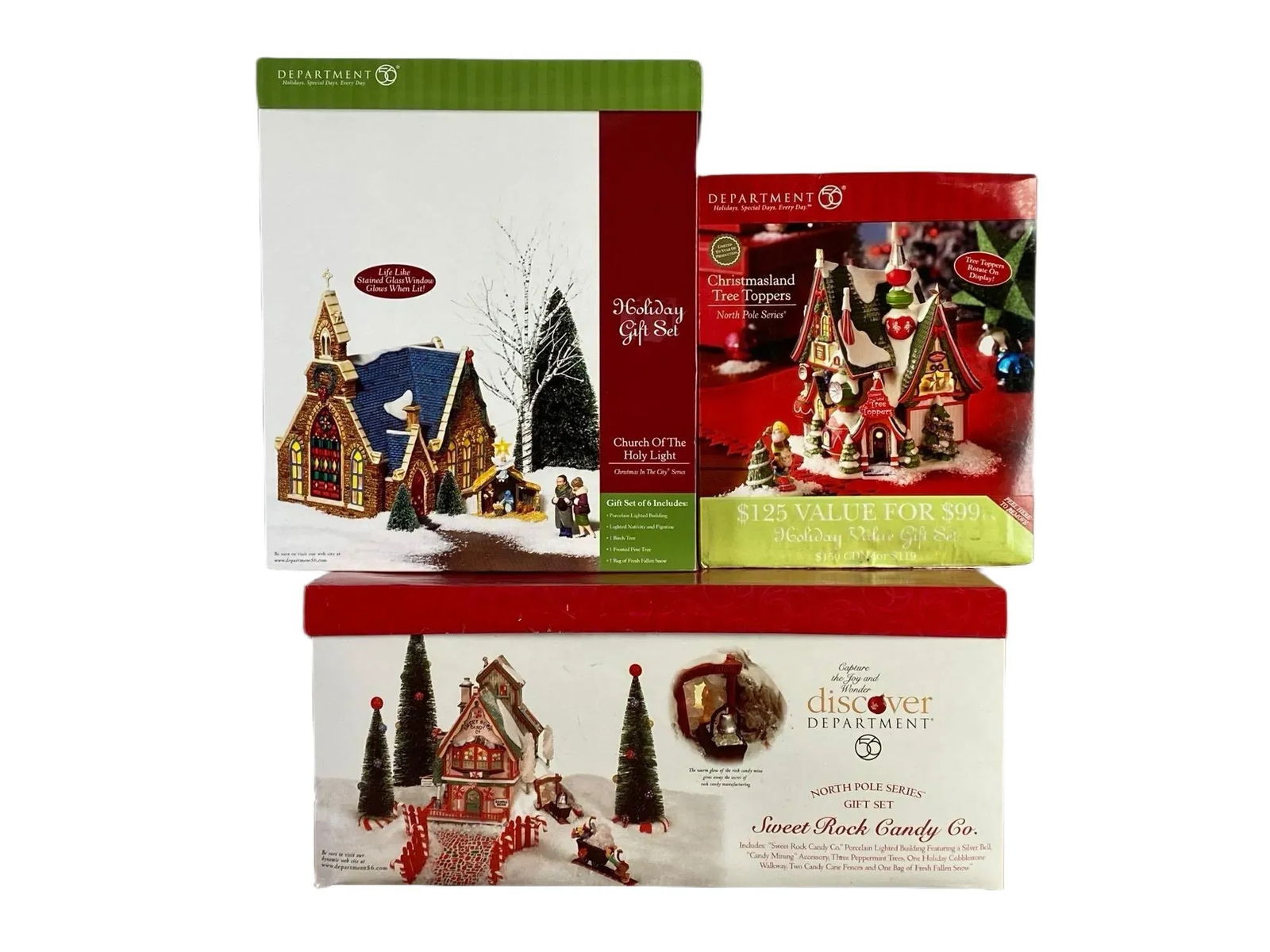 Group of Department 56 Christmas Village Buildings (1 of 4)