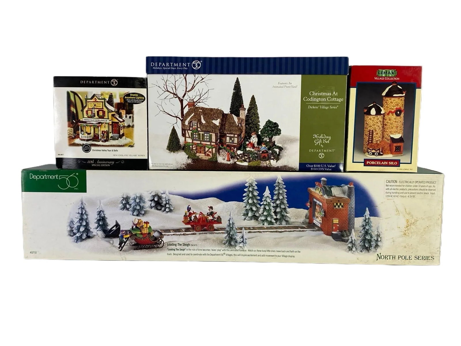 Group of 4 Department 56 and Lemax Christmas Village Buildings (1 of 4)