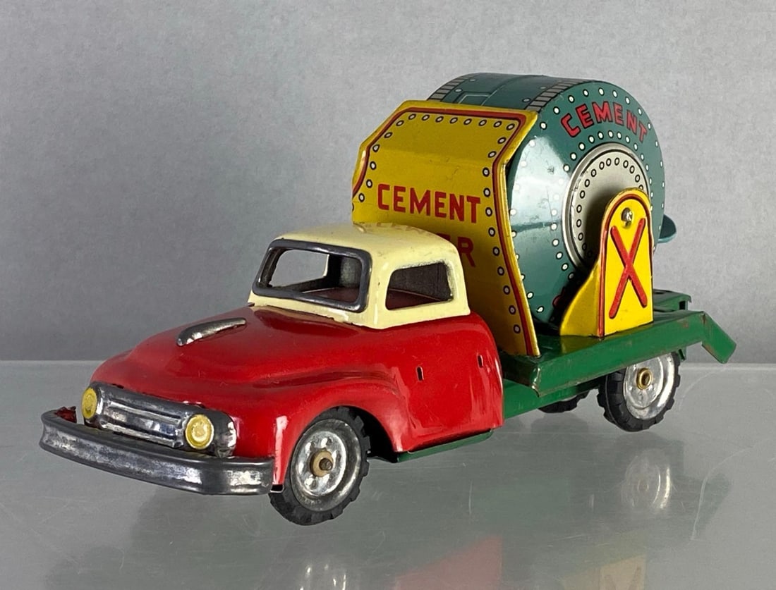 Japanese Cement Mixer Tin Litho Truck (1 of 6)