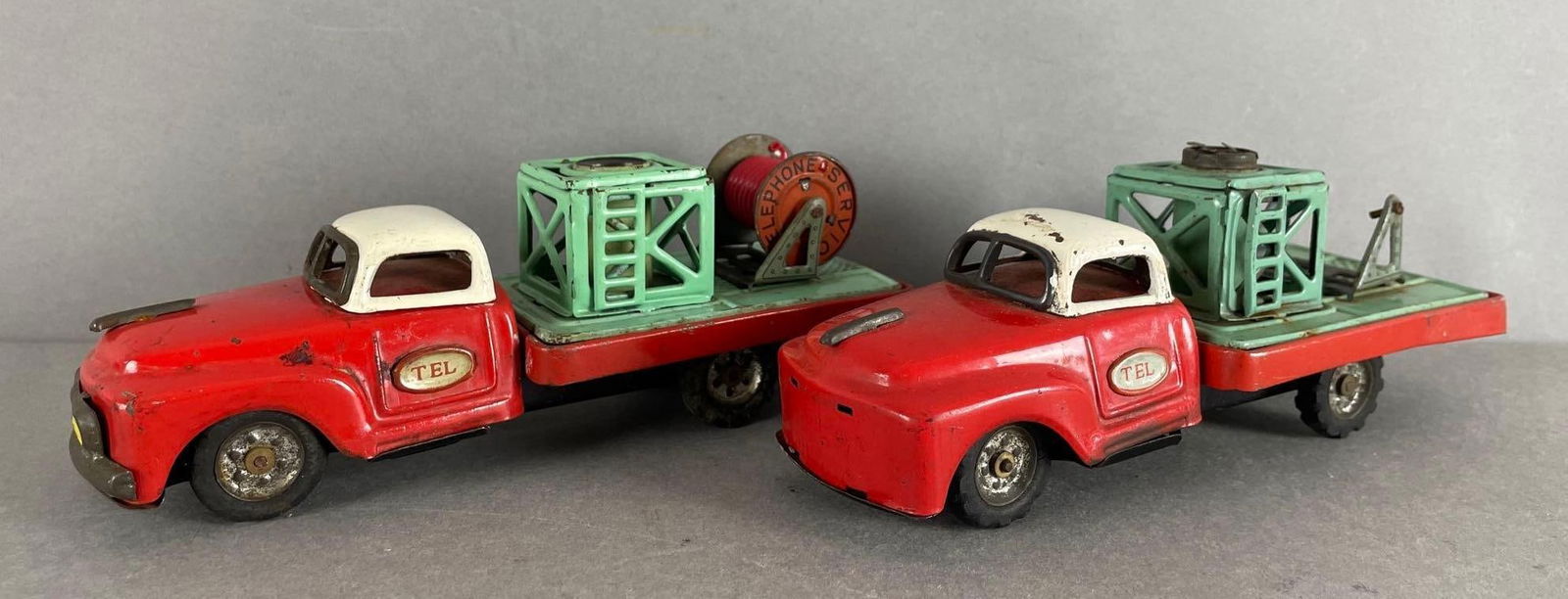 Group of 2 Tin Litho Telephone Company Trucks (1 of 4)