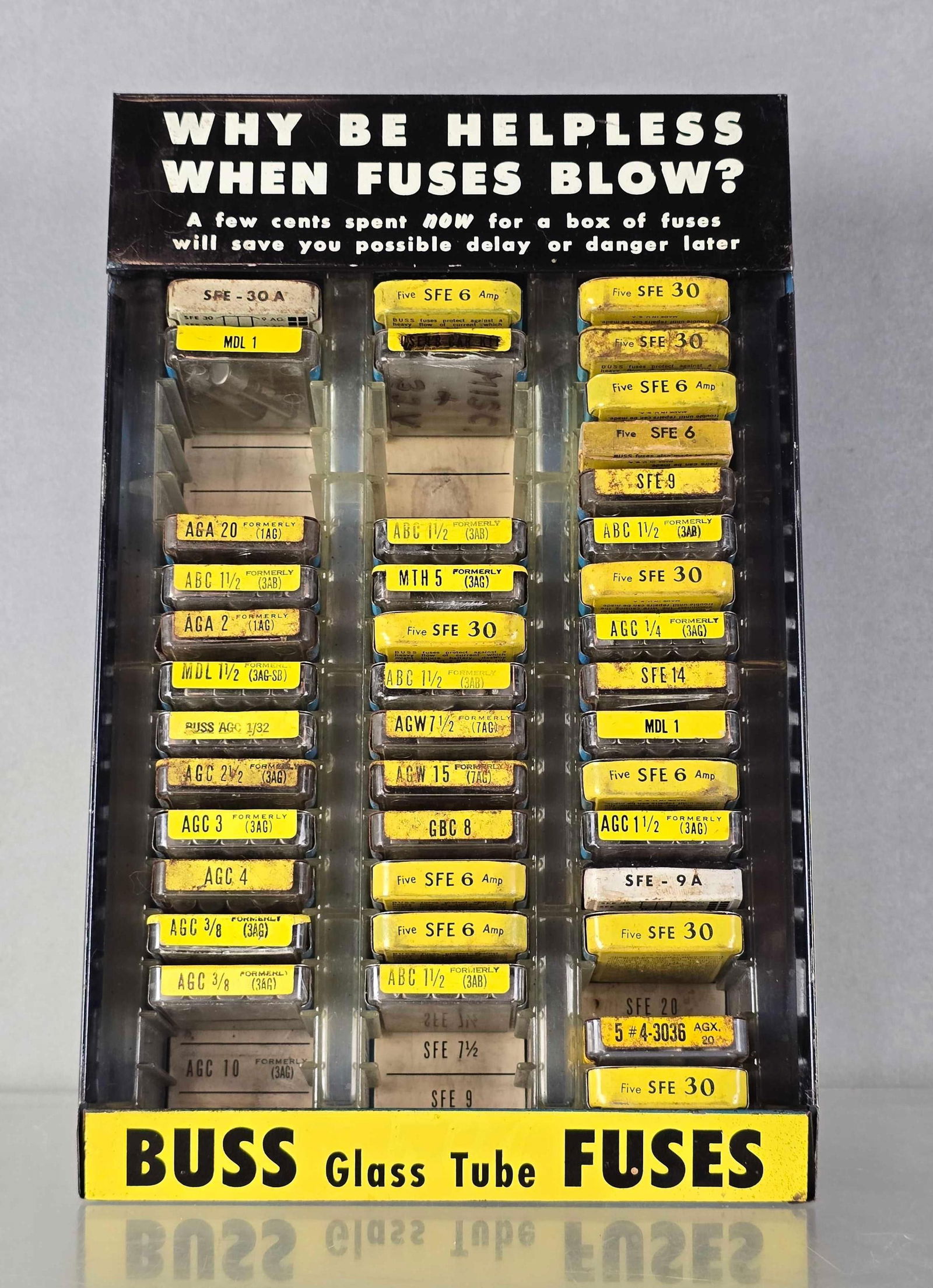 Buss Glass Tube Fuses Store Display (1 of 4)