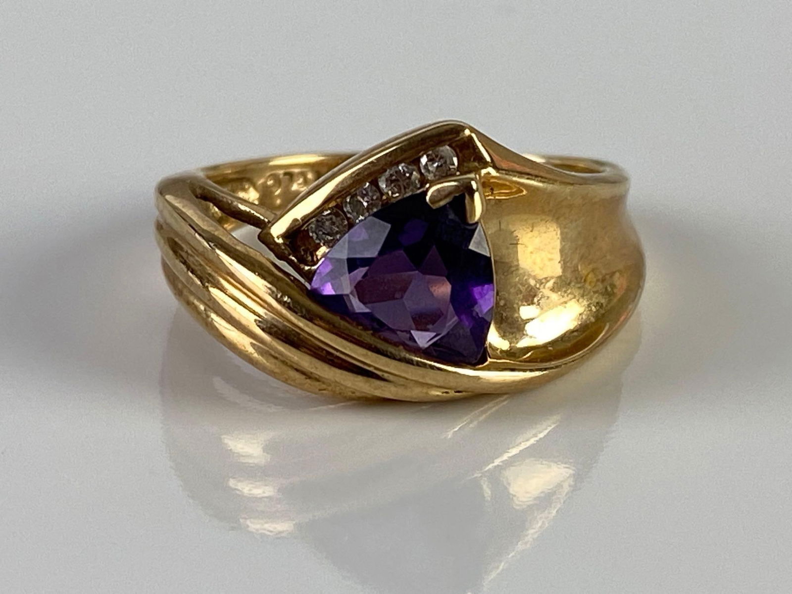 10K Gold Amethyst and Diamond Ring (1 of 6)