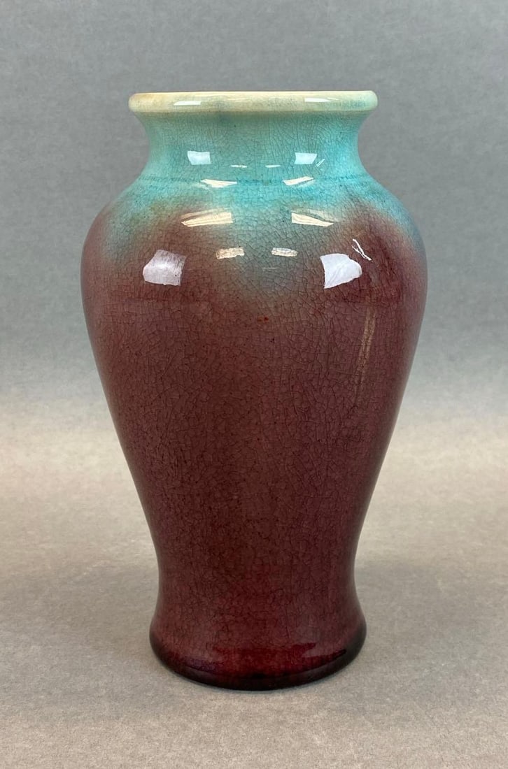 1938 Pisgah Forest Pottery Purple Blue Glaze Vase (1 of 6)
