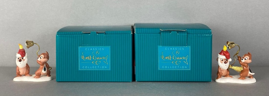 Group of 2 Disney Chip N Dale Plutos Christmas Tree Porcelain Figurines (1 of 4)