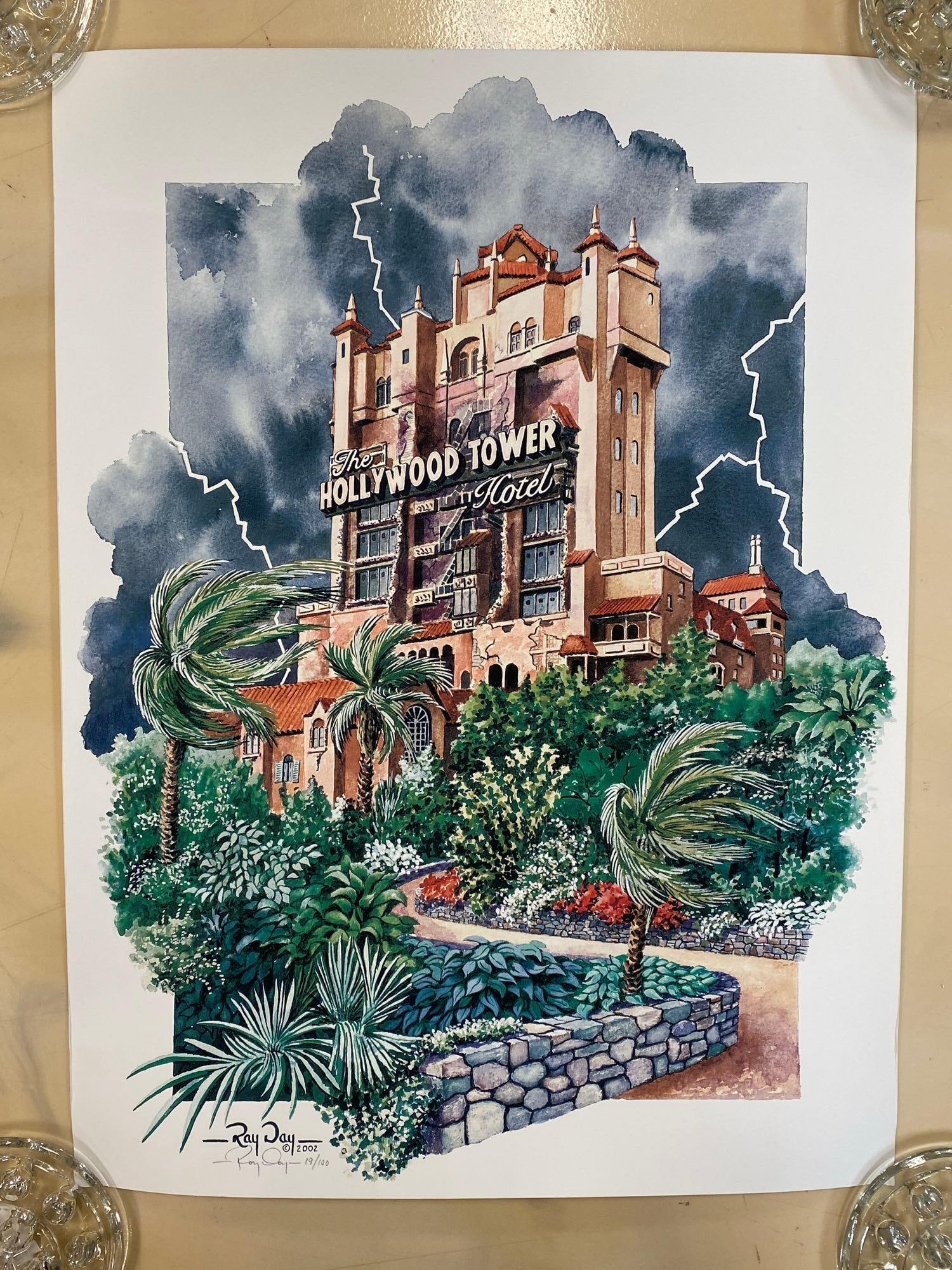 2002 Ray Day Disney The Hollywood Tower Hotel Giclee On Poster Paper (1 of 3)