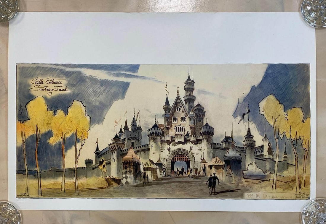 Herb Rylan Disney Fantasyland Castle Entrance Concept Art Lithograph Poster (1 of 4)