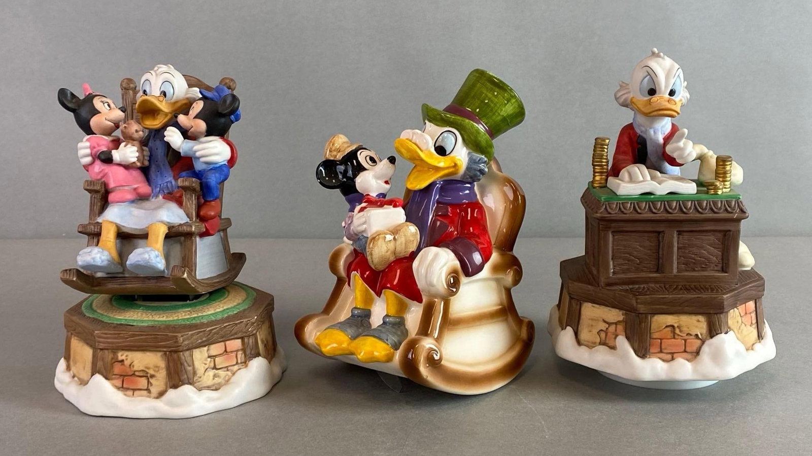 Group of 3 Disney Scrooge McDuck Porcelain Music Box Figurines (1 of 3)