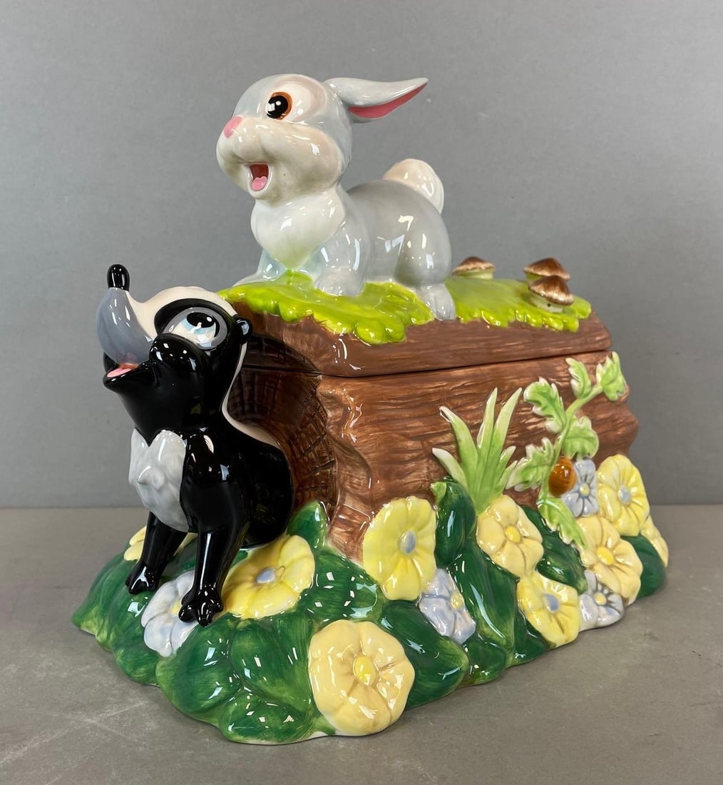 Limited Edition Disney Auctions Thumper Woodland Cookie Jar: Limited edition of 350, includes original packaging, measures 10 1/4 x 12 3/4 x 8 1/2 inches