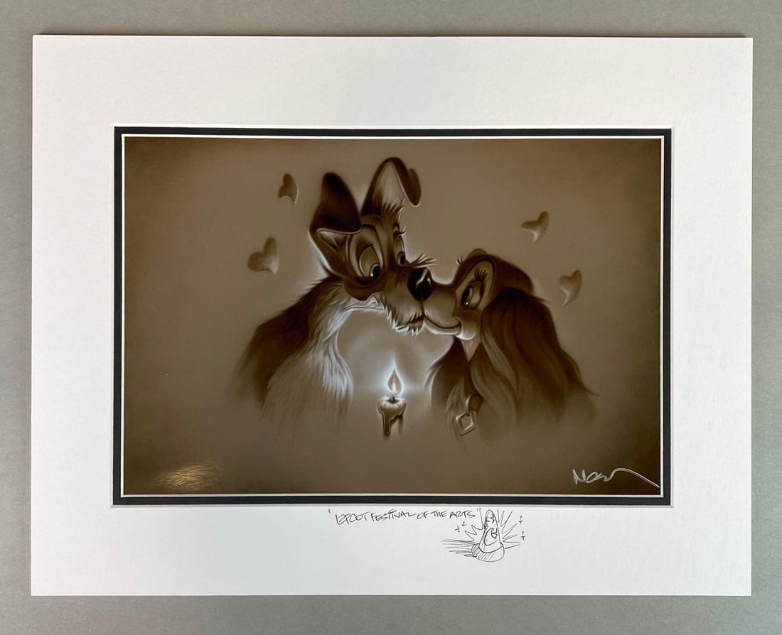 Noah Disney Lady and the Tramp Epcot Festival of the Arts Lithograph (1 of 4)