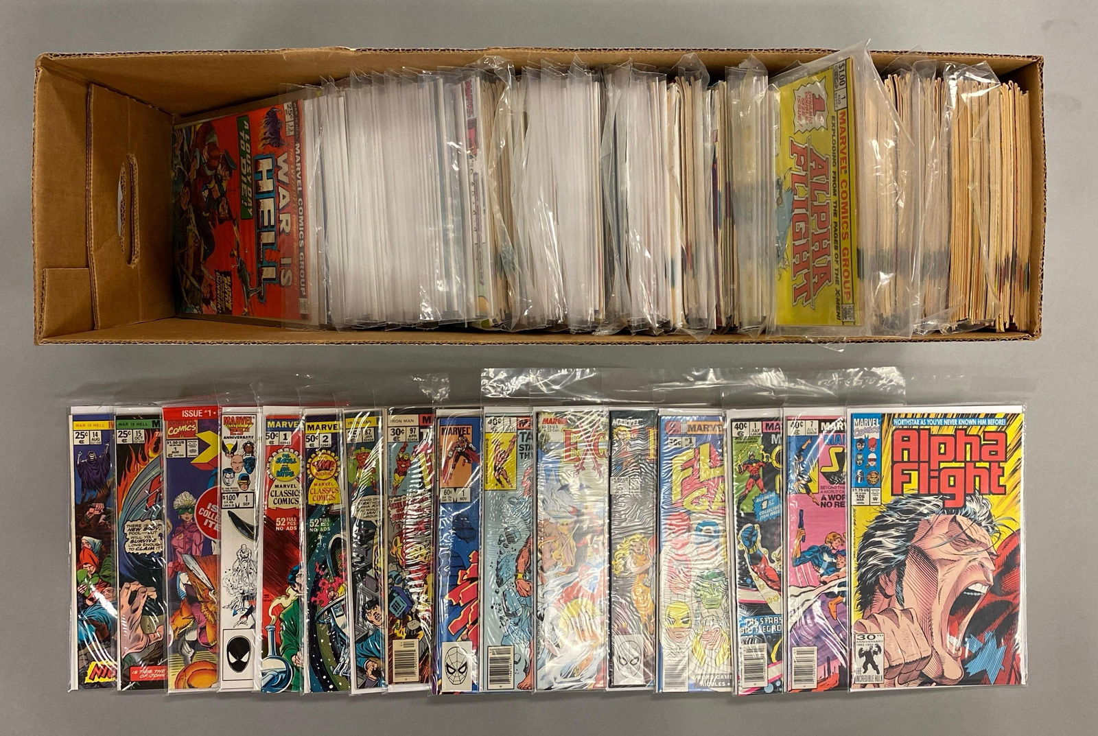 Long Box of 220+ Marvel / DC Comic Books (1 of 3)