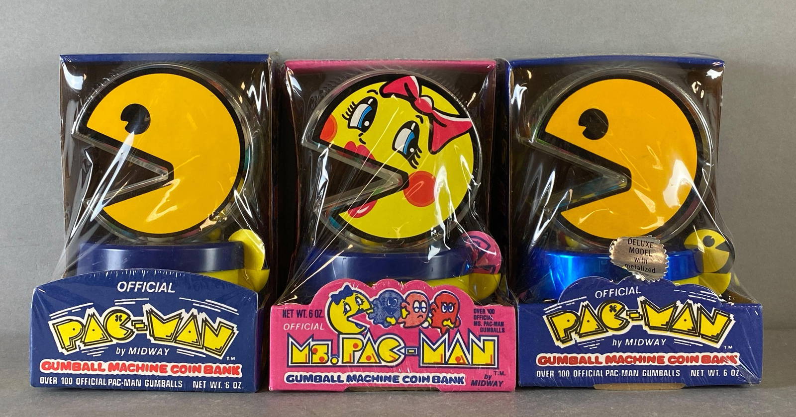 Group Of 3 1980s Pacman Gumball Coin Banks Auction