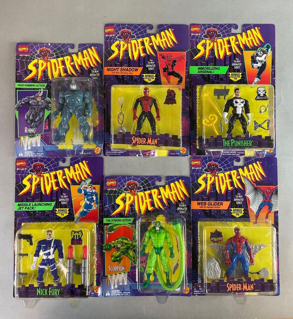 Group of 1994/95 Toy Biz Spider-Man Action Figures (1 of 2)